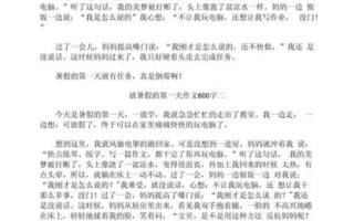 暑假作文600字怎么写_暑假作文600字范文