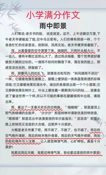 一场雨作文怎么写_小学生写雨景作文技巧-第3张图片-星辰妙记