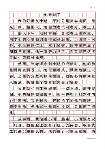 他伤心了作文怎么写_小学生写人作文技巧-第2张图片-星辰妙记