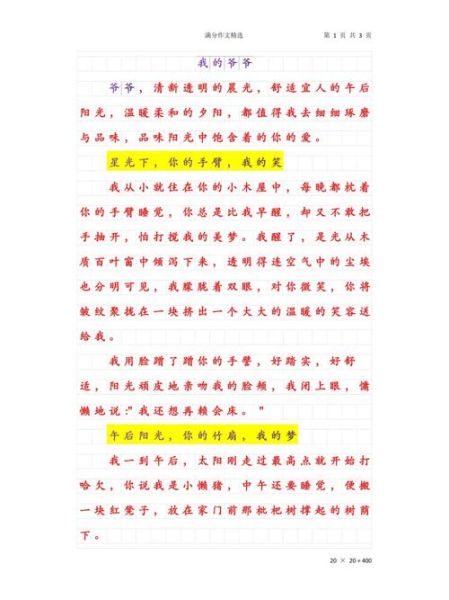 我的爷爷作文400字怎么写_写爷爷的细节描写有哪些-第2张图片-星辰妙记