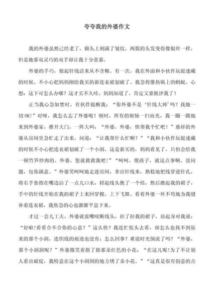 我的姥姥300字作文怎么写_我的姥姥作文开头怎么写-第2张图片-星辰妙记