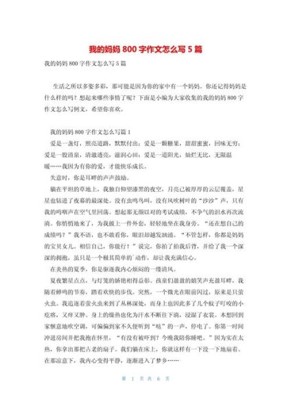 我的母亲作文怎么写_高中800字范文-第3张图片-星辰妙记