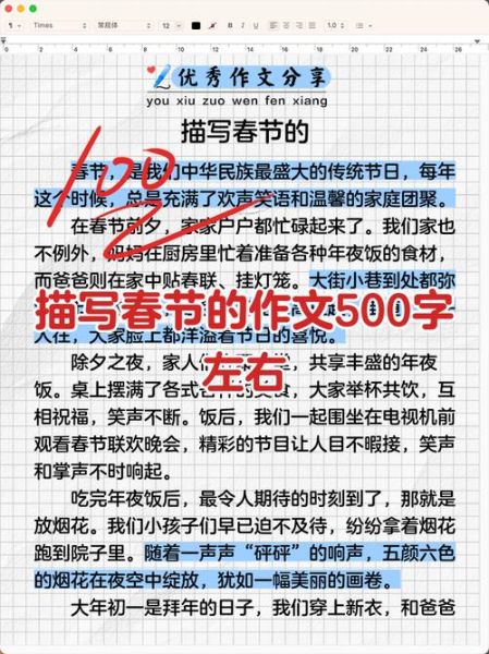 春节作文500字怎么写_春节作文500字范文-第1张图片-星辰妙记