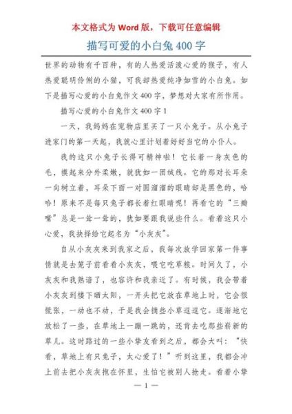 小白兔作文怎么写_小白兔作文400字范文-第3张图片-星辰妙记