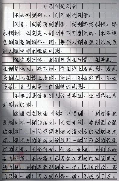 如何写好自己亦是风景_自己亦是风景作文技巧-第3张图片-星辰妙记