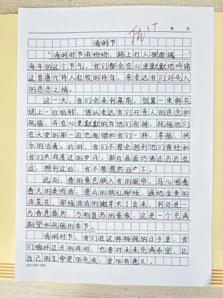 清明节作文怎么写_清明节作文开头结尾范例-第2张图片-星辰妙记