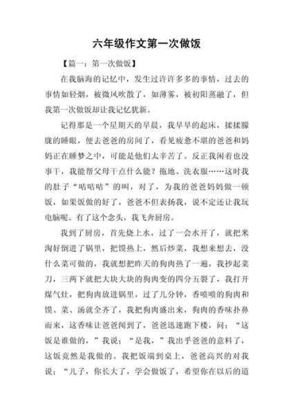 学做饭作文怎么写_第一次下厨作文开头怎么写-第3张图片-星辰妙记