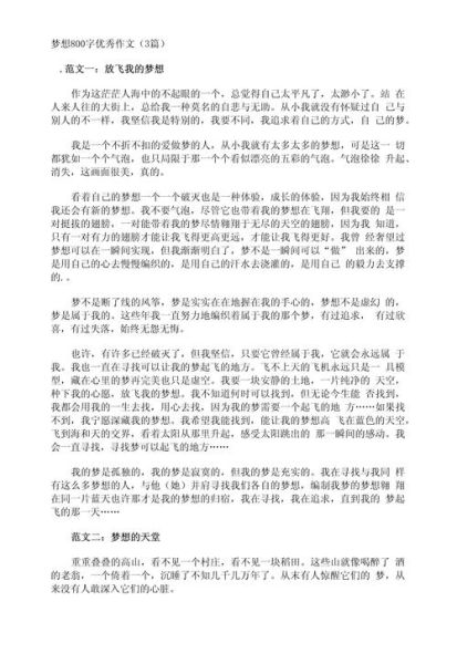梦想作文怎么写_高中800字范文-第2张图片-星辰妙记