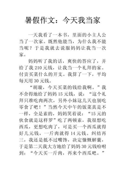 今天我当家作文400字怎么写_今天我当家作文写作技巧-第1张图片-星辰妙记 今天我当家作文400字怎么写_今天我当家作文写作技巧-第1张图片-星辰妙记