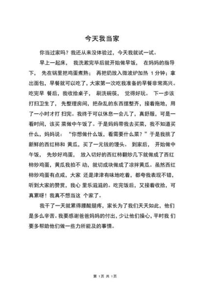 今天我当家作文400字怎么写_今天我当家作文写作技巧-第2张图片-星辰妙记 今天我当家作文400字怎么写_今天我当家作文写作技巧-第2张图片-星辰妙记