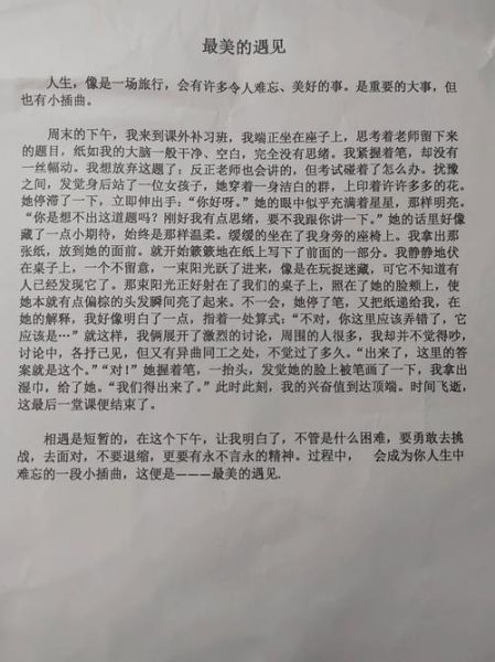 最美的遇见_初中作文怎么写-第1张图片-星辰妙记