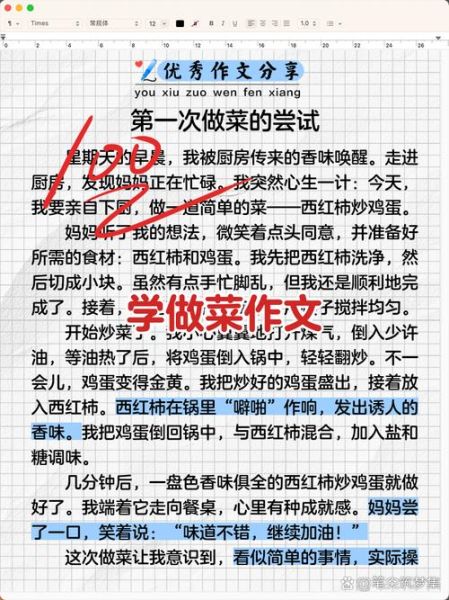 学做饭作文怎么写_如何写出学做饭的真情实感-第1张图片-星辰妙记