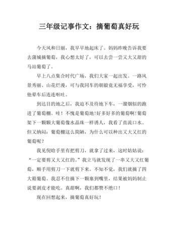 摘葡萄作文怎么写_摘葡萄作文开头怎么写-第2张图片-星辰妙记