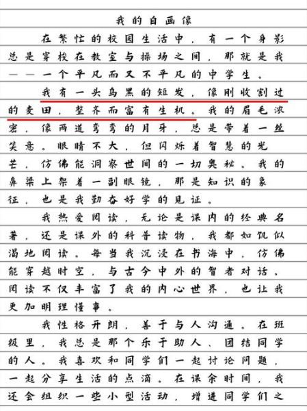 我的自画像作文300字怎么写_如何突出人物特点-第2张图片-星辰妙记