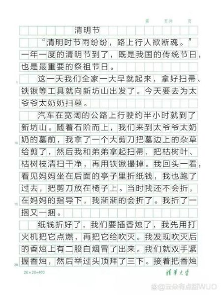 一年级清明节作文怎么写_一年级清明节作文范例-第1张图片-星辰妙记