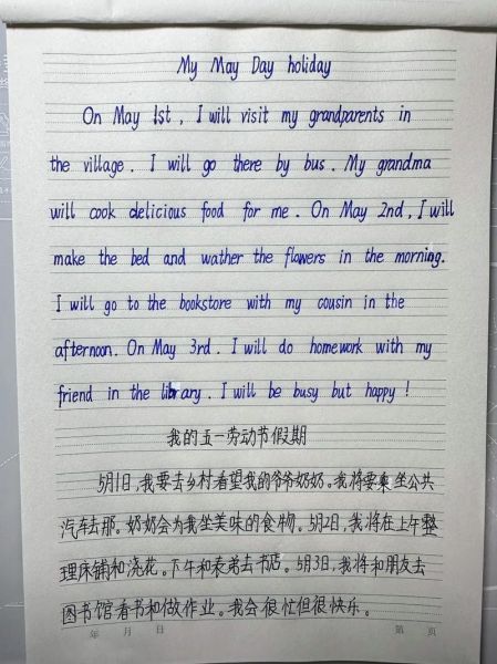 五一假期英语作文怎么写_五一假期英语作文范文-第1张图片-星辰妙记